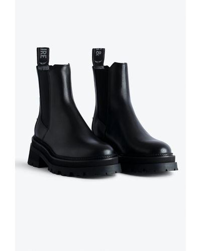 Zadig & Voltaire Ride Chelsea Boots In Noir - Black