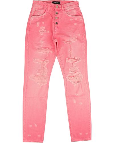 Amiri Slouch Destroyed Jean - Neon - Red