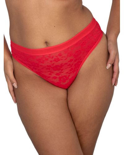Curvy Couture Lace High-cut Brief - Red