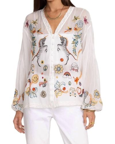 Johnny Was Helen Blouse - White