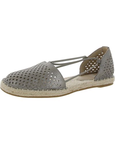 Eileen Fisher Lee2 Mt Leather Perforated Espadrilles - Gray