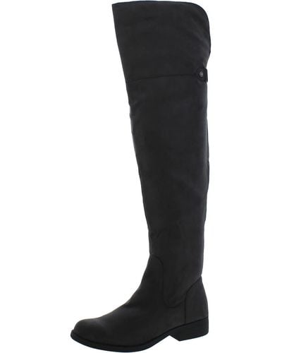 Sun & Stone Suede Tall Over-the-knee Boots - Black