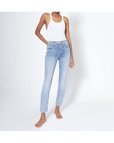RE DONE Comfort Stretch High Rise Ankle Crop Jean In Black Lyst