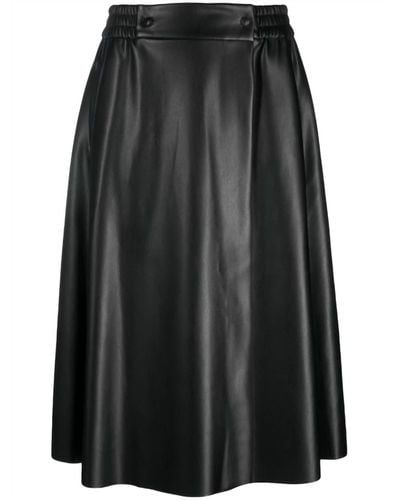 Nude Midi Skirt - Black