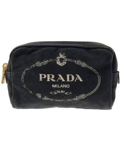 Prada Canvas Clutch Bag (pre-owned) - Black