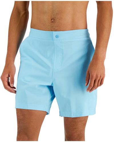 Club Room Men's Quick-Dry Performance Colorblocked Stripe 7 Swim Trunks,  Created for Macy's - ShopStyle