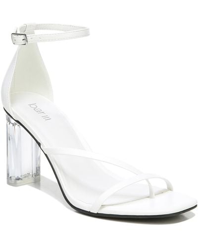 BarIII Blakke Faux Leather Dressy Dress Sandals - White