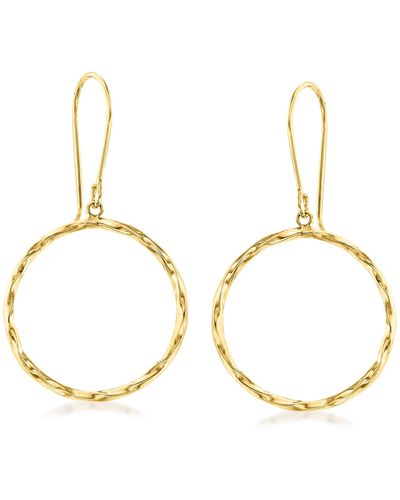 Ross-Simons Italian 14kt Yellow Gold Circle Drop Earrings in