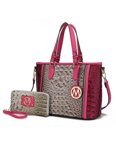 MKF Collection by Mia K Lizza Croco Embossed Tote - Red
