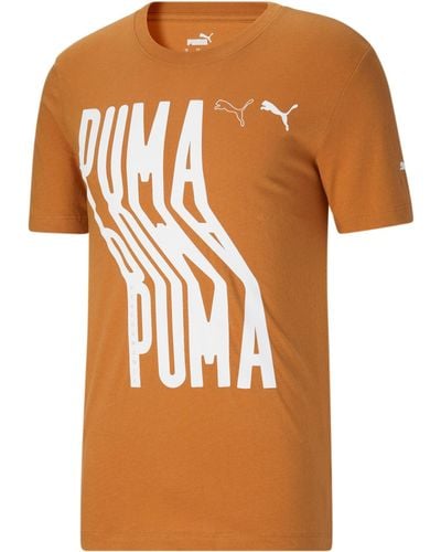 PUMA Wavy Baby Logo Tee - Orange