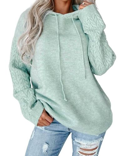 ..,merci Pullover Knit Hoodie - Blue