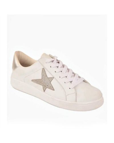 Makers Sneakers With Silver Rhinestone Star - White