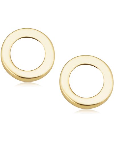 Fremada Minimalist 14k Yellow Gold Circle O Stud Conch Cartilage Earrings - Metallic