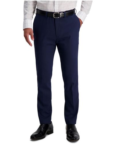 Louis Raphael Slim Fit Flat Front Suit Pants - Blue