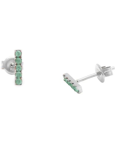 Monary 1 Carat Triple Row Diamond Hoop Earrings - Metallic