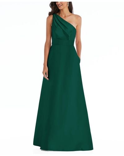 Alfred Sung Belted Maxi Evening Dress - Green