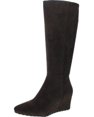 Anne Klein Valonia Faux Suede Tall Knee-high Boots - Black