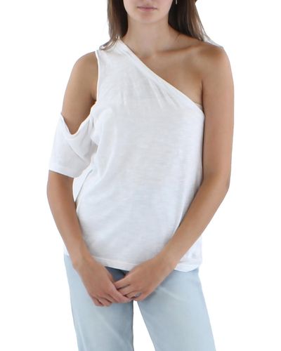 LNA Heathered Casual Pullover Top - White