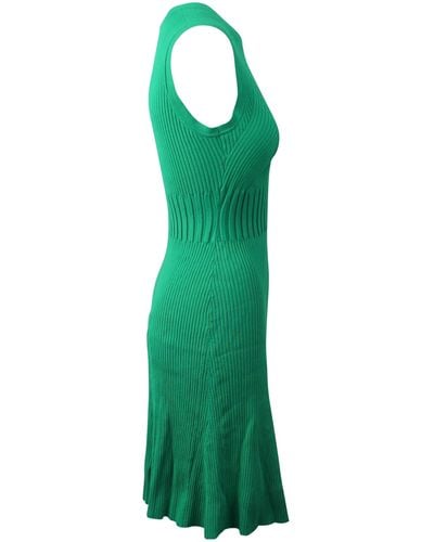 Opening Ceremony Rib Knit Fit And Flare Dress - Green