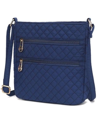 MKF Collection by Mia K Lainey Solid Quilted Cotton Crossbody By Mia K - Blue