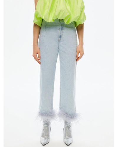 Nocturne Feather Boa Jeans - Green