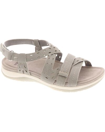 Earth Origins Sass 3 Faux Leather Casual Strappy Sandals - Gray