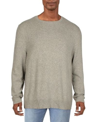 Calvin Klein Marled Wool Blend Crewneck Sweater - Gray