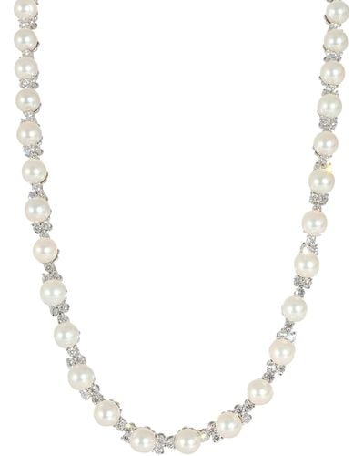 Tiffany & Co. Aria Trio Pearl & Diamonds Necklace - White