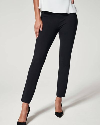 Spanx Ponte Pant With Satin Tape in Black