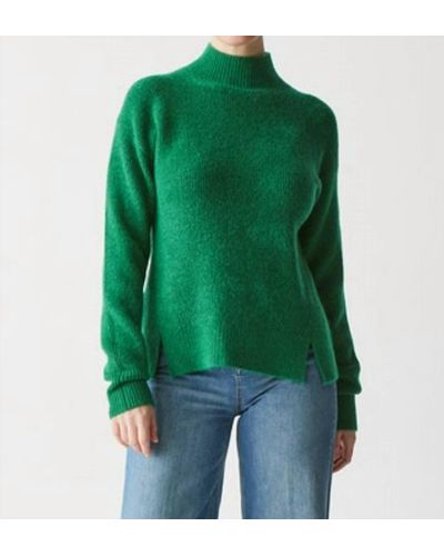 Michael Stars Zion Cozy Knit Mock Neck Pullover In Beetle Green