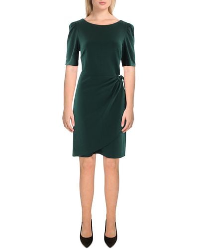 DKNY Faux Wrap Short Mini Dress - Green