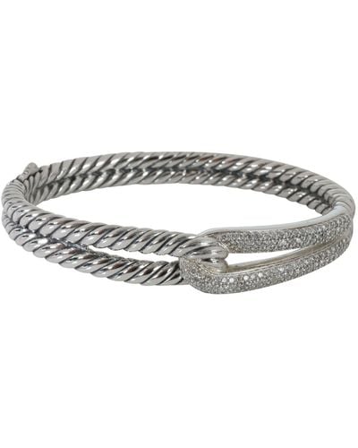 David Yurman Labyrinth Single Loop Diamond Bracelet - White