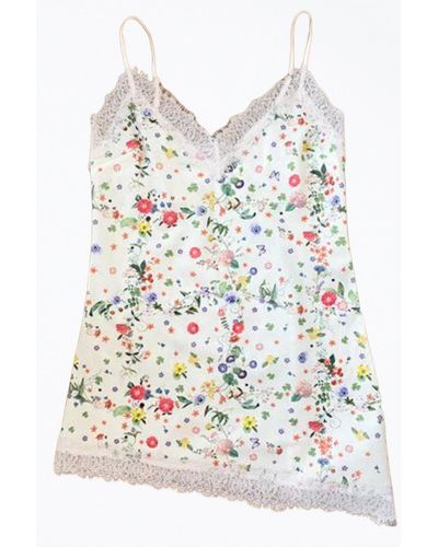 Only Hearts Marianne Floral Organic Cotton Asymmetric Slip - White
