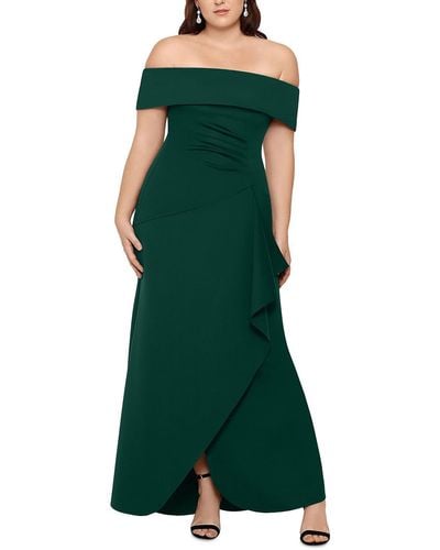 Xscape Plus Size Off-the-shoulder Gown - Green