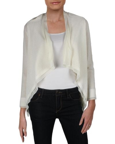 BCBGMAXAZRIA Pointelle Layered Cardigan Sweater - Gray