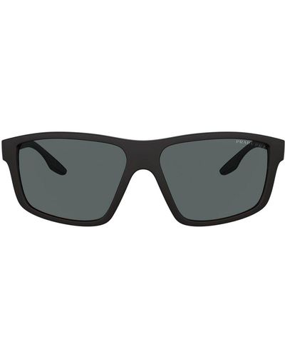 Prada Linea Rossa Ps 02xs Dg002g Square Polarized Sunglasses - Black