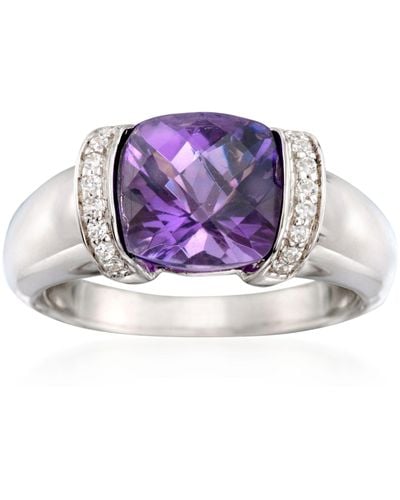 Ross-Simons Amethyst And . Cz Ring - Purple