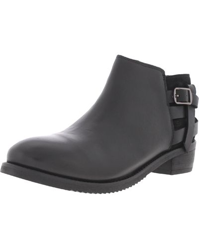 Softwalk Raleigh Leather Almond Toe Ankle Boots - Gray