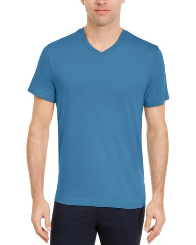 Club Room V Neck Cotton T-shirt - Blue