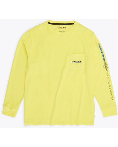 Nautica Big & Tall Sustainably Crafted Competition Graphic Long-sleeve T-sh - Yellow