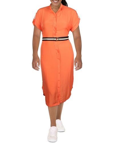 Lauren by Ralph Lauren Crepe Dolman Shirtdress - Orange