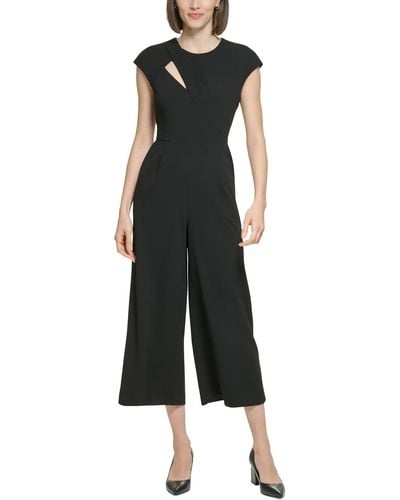 Calvin Klein Cut Out Jewel Neck Jumpsuit - Black