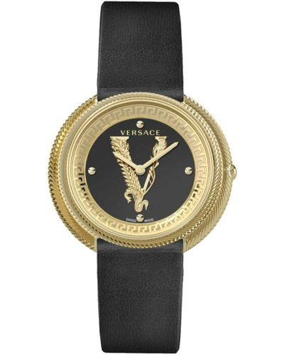 Versace Thea Leather Watch - Gray