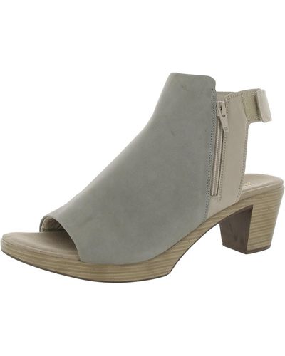 Naot Faux Leather Ankle Heels - Gray