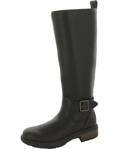 UGG Harrison Tall Leather Stacked Heel Knee-high Boots - Black