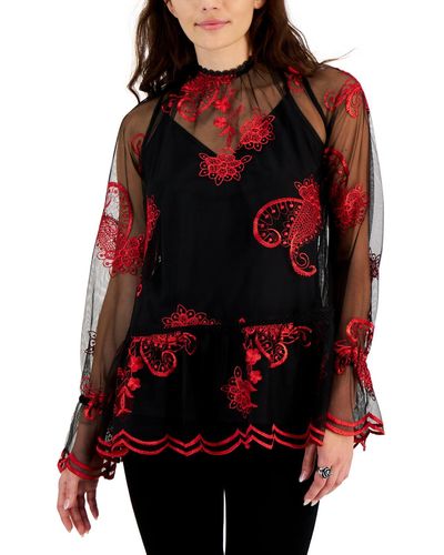 Fever Mesh Embroidered Blouse