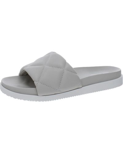 Steven New York Lenz Quilted Slip On Slide Sandals - Gray