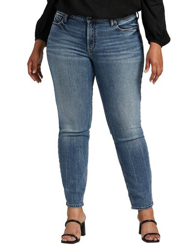 Silver Jeans Co. Suki Mid-rise Curvy Fit Straight Leg Jeans - Blue