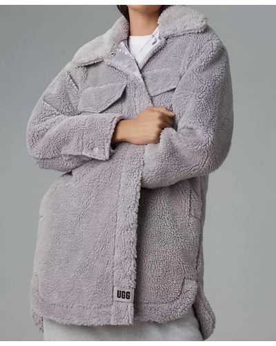 UGG Frankie Fluff Shirt Jacket - Gray