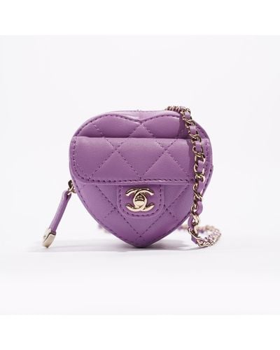 Chanel Heart Bag 22s Micro - Purple